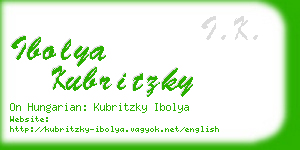 ibolya kubritzky business card